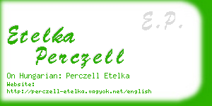 etelka perczell business card